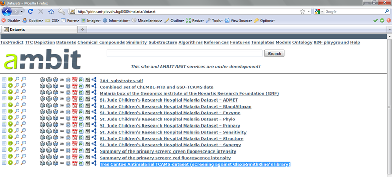 List of antimalarial datasets
